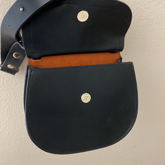French Connection Saddlebag Black Leather - Picture 11 of 14
